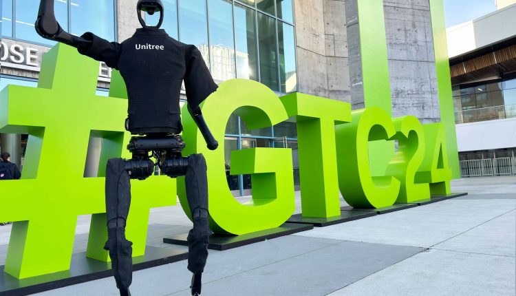 NVIDIA-GTC-Conference-Unitree-H1-humanoid-robot-embraces-AI-with-the-world